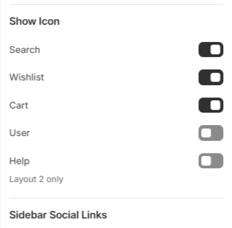 top bar settings